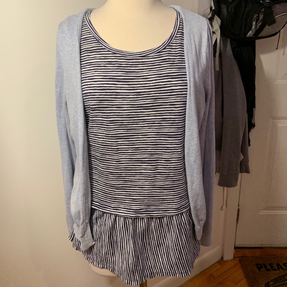 Old Navy Striped Drop Waist Peplum Tunic